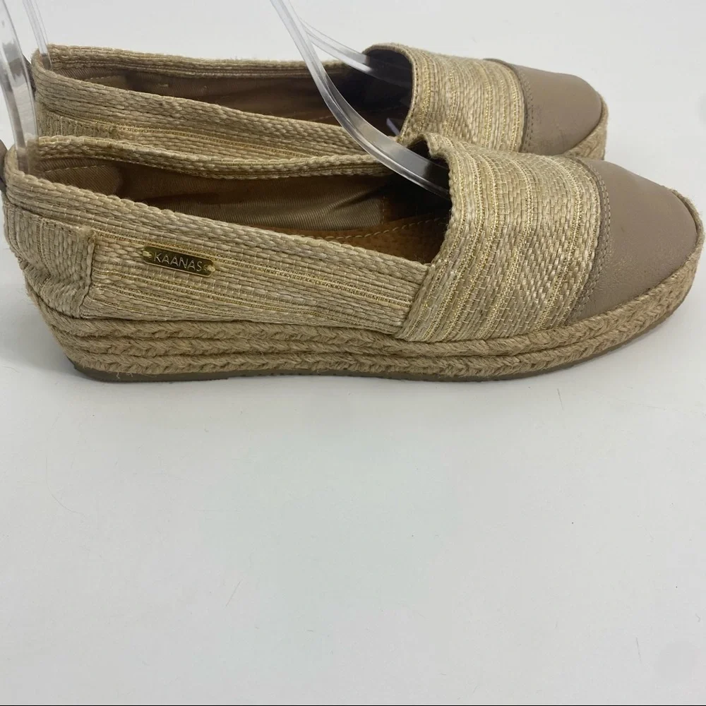 Kaanas platform espadrille slip on leather and jute 7